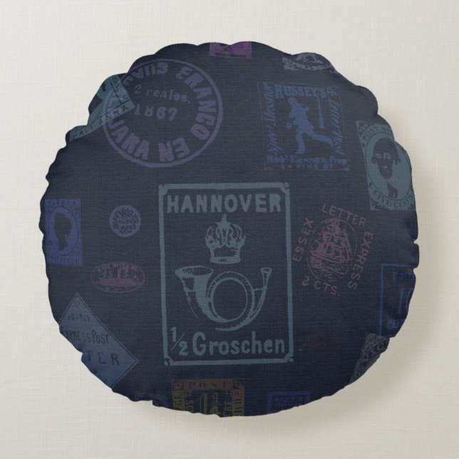  zeepijp - Donker Rond Kussen (Voorkant)