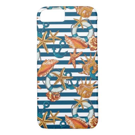 Zeeplanken en ankerpatroon Case-Mate iPhone case (Achterkant)