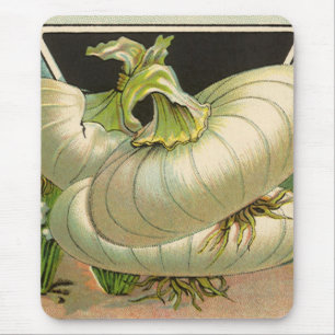 zeeppaketiket Art White Bermuda Onions Muismat