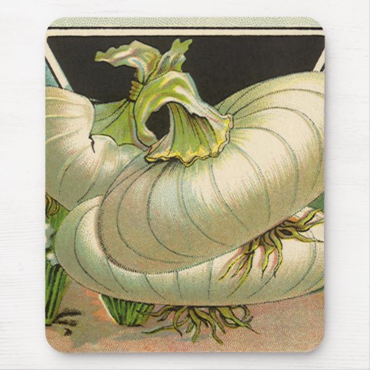  zeeppaketiket Art White Bermuda Onions Muismat (Voorkant)