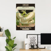  zeeppaketiket Art White Bermuda Onions Poster (Thuiskantoor)