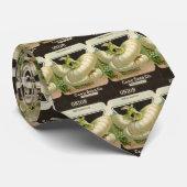 zeeppaketiket Art White Bermuda Onions Stropdas (Opgerold)