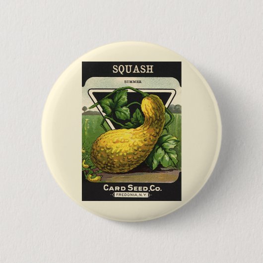  zeeppaketiket Art Yellow Summer Squash Ronde Button 5,7 Cm (Voorkant)
