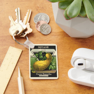 zeeppaketiket Art Yellow Summer Squash Sleutelhanger