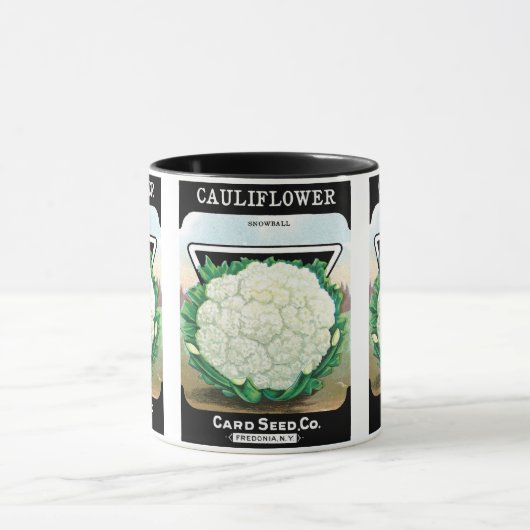 zeepverpakkingslabel kunst, bloemkool Veggies Mok (Midden)