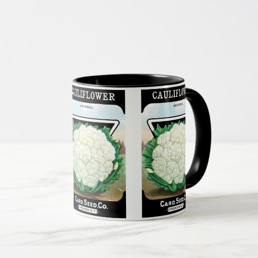 zeepverpakkingslabel kunst, bloemkool Veggies Mok (Voorkant rechts)