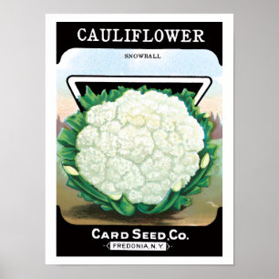 zeepverpakkingslabel kunst, bloemkool Veggies Poster