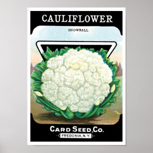 zeepverpakkingslabel kunst, bloemkool Veggies Poster