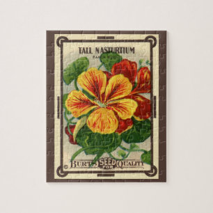  zeepverpakkingslabel kunst, Nasturtium bloemen Legpuzzel