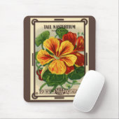 zeepverpakkingslabel kunst, Nasturtium bloemen Muismat (Met muis)