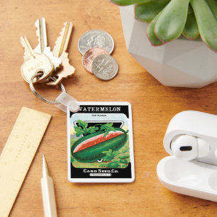 zeepverpakkingslabel kunst, watermeloenen fruit sleutelhanger
