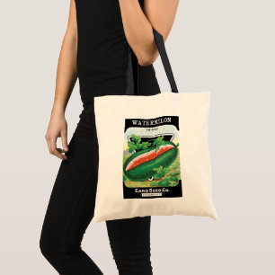 zeepverpakkingslabel kunst, watermeloenen fruit tote bag