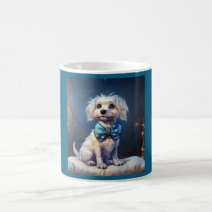 Zeer Aardige Kleine Hond Met Blauwe Vlinderdas Koffiemok