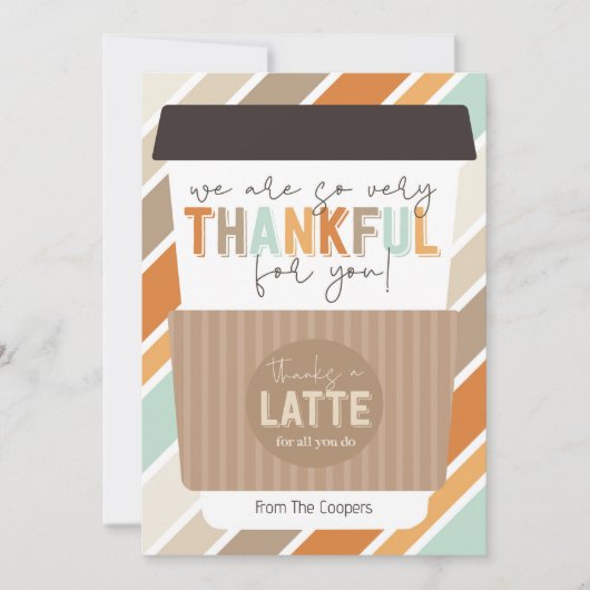 Zeer bedankt voor uw koffiekaarthouder kaart (Voorkant)