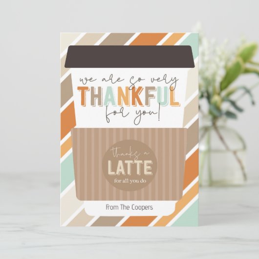Zeer bedankt voor uw koffiekaarthouder kaart (Staand voorkant)