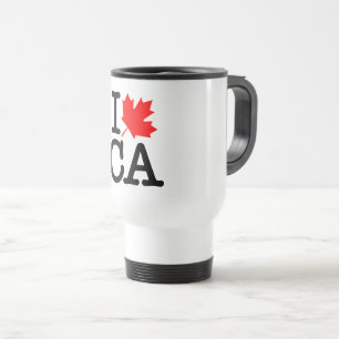 Zeer Beleefd Rood Zwart Ik Hou Van Canada Esdoornb Reisbeker