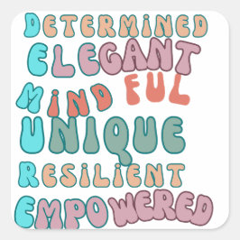 Zeer bescheiden, zeer attent vierkante sticker