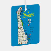 Zeer blauwe kaart van Delaware Metalen Ornament (Voorkant Rechts)