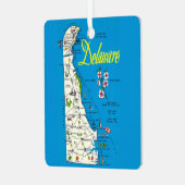 Zeer blauwe kaart van Delaware Metalen Ornament (Voorkant links)