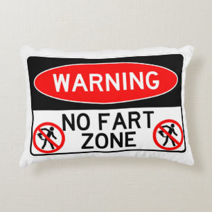 Zeer cool Classic No Fart Zone Sign Accent Kussen