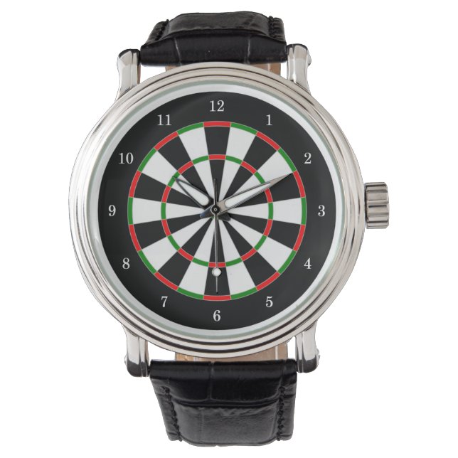 Zeer Cool Dart Board polshorloge Horloge (Voorkant)
