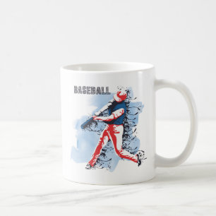 Zeer Cool en Kleurrijke Baseball Speler Swinging Koffiemok