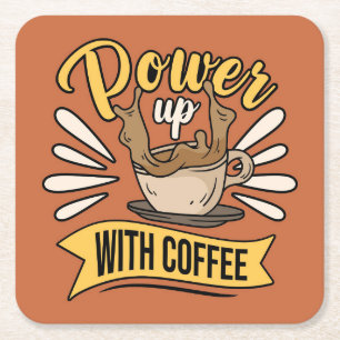 Zeer Cool en Schattig Coffee of Java Vierkante Kartonnen Onderzetter