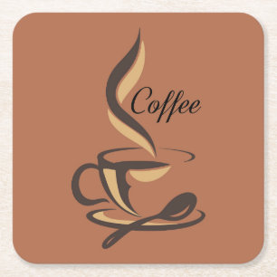 Zeer Cool en Schattig Coffee of Java Vierkante Kartonnen Onderzetter