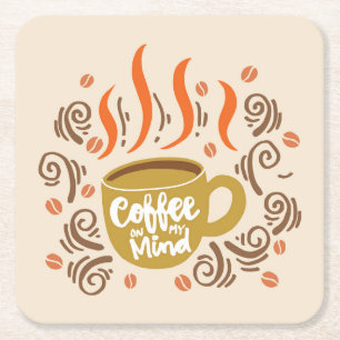 Zeer Cool en Schattig Coffee of Java Vierkante Kartonnen Onderzetter