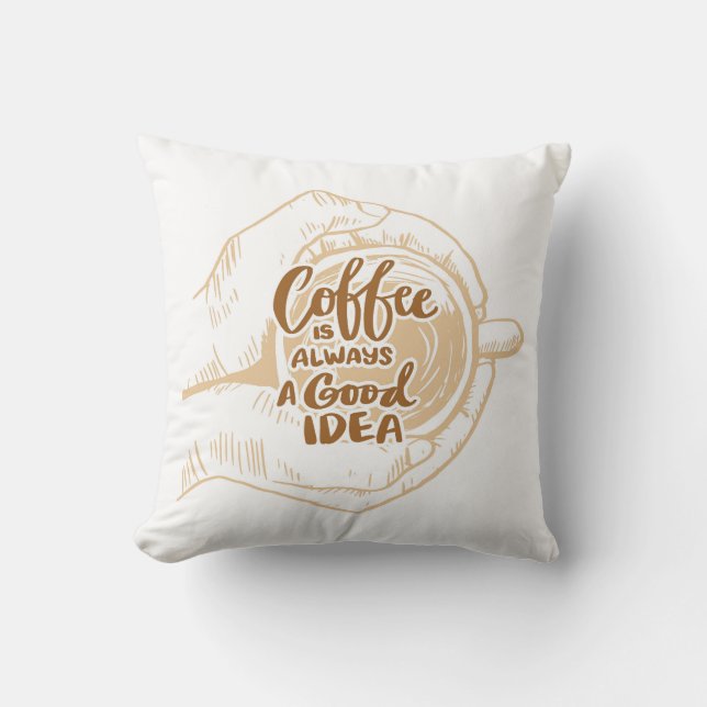 Zeer Cool en Schattig Koffie of Java Kussen (Voorkant)