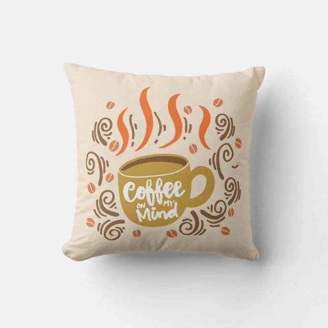 Zeer Cool en Schattig Koffie of Java Kussen (Voorkant)