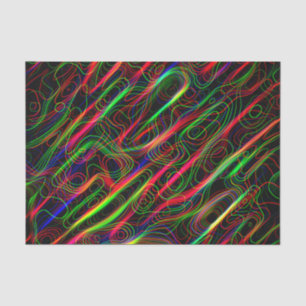 ZEER COOL Neon Multicolored gebogen lijnen Tissuepapier