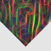 ZEER COOL Neon Multicolored gebogen lijnen Tissuepapier (Detail)