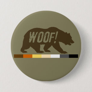 Zeer Cool Woof Homoberen Regenboogvlag Ronde Button 7,6 Cm
