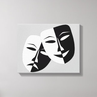 Zeer coole comedy- en tragische theatermaskers canvas afdruk