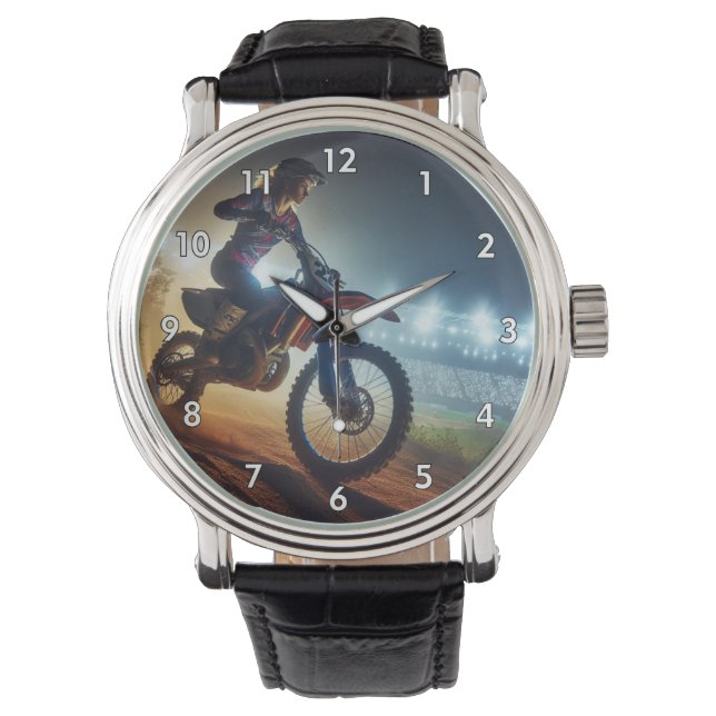 Zeer coole MotoCross concurrentie digitale renderi Horloge (Voorkant)