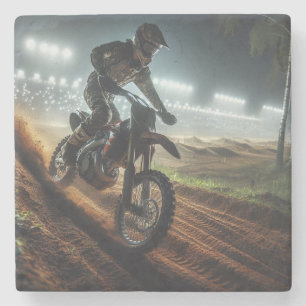 Zeer coole MotoCross concurrentie digitale renderi Stenen Onderzetter