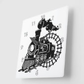 Zeer coole  stoomtreinlocomotief vierkante klok (Hoek)