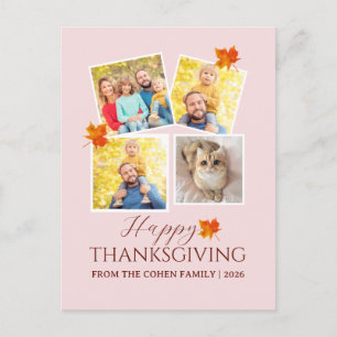 Zeer dankbaar Herfst thanksgiving familie foto Feestdagenkaart