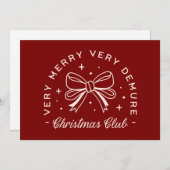 Zeer demure kerstclub rode preppy esthetiek feestdagenkaart (Voorkant / Achterkant)