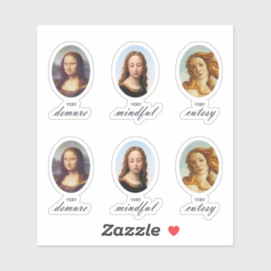 Zeer demure Mindful Custy Renaissance Dames Pack Sticker (Vel)