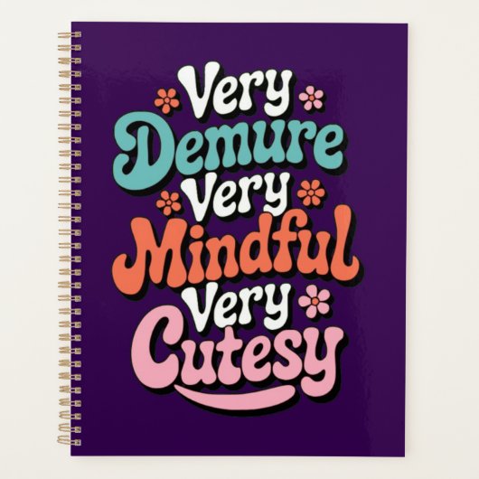 Zeer demure zeer mindful zeer schattig bruisend me planner (Voorkant)