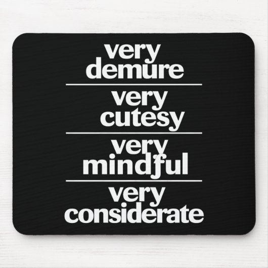 Zeer demure Zeer schattig Zeer attente demure Muismat (Voorkant)