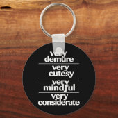 Zeer demure Zeer schattig Zeer attente demure Sleutelhanger (Voorkant)