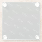 Zeer donker grijs & zwart Monogram Naam Patroon Glazen Onderzetter (Achterkant)