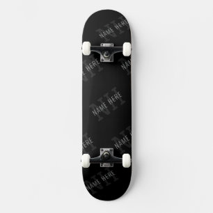 Zeer donkergrijze en zwarte monogram naam patroon skateboard