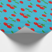 Zeer dotty Cherry in Blauw Cadeaupapier (Hoek)