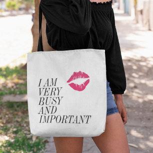Zeer druk en belangrijk tote bag