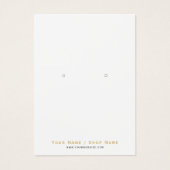 Zeer eenvoudige witte en gouden oorbel display kaa visitekaartje (Voorkant)