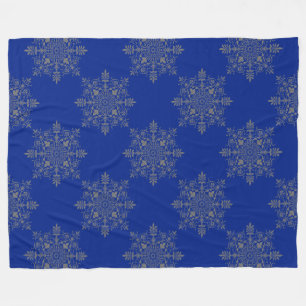 Zeer Elegant Damask Pattern Royal Blue Fleece Deken
